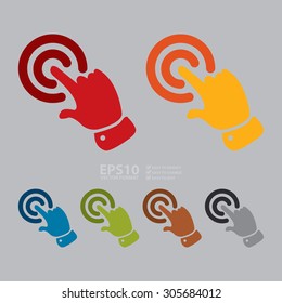 Vector : Push, Click Infographics Flat Icon, Sign 