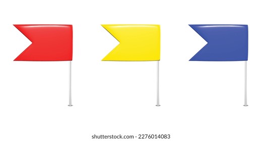 vector push pin flags isolated