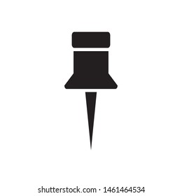 vector push pin icon in flat design