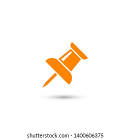 Vector push pin icon, Pushpin icon. Push pin vector illustration for graphic design. Push pin Isolated. Vector EPS10 pin symbol 