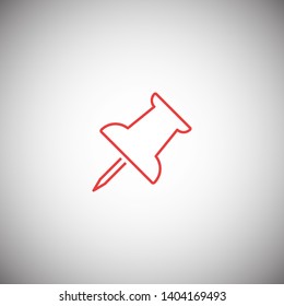 Vector push pin icon, Pushpin icon. Push pin vector illustration for graphic design. Push pin Isolated. Vector EPS10 pin symbol 