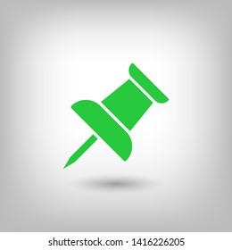 Vector push pin icon, Pushpin icon. Push pin vector illustration for graphic design. Push pin Isolated. Vector EPS10 pin symbol 