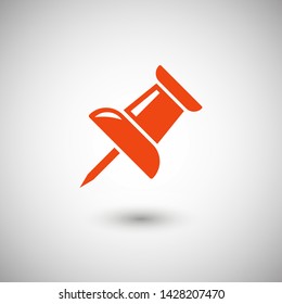 Vector push pin icon, Pushpin icon. Push pin vector illustration for graphic design. Push pin Isolated. Vector EPS10 pin symbol