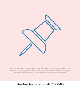 Vector push pin icon, Pushpin icon. Push pin vector illustration for graphic design. Push pin Isolated. Vector EPS10 pin symbol