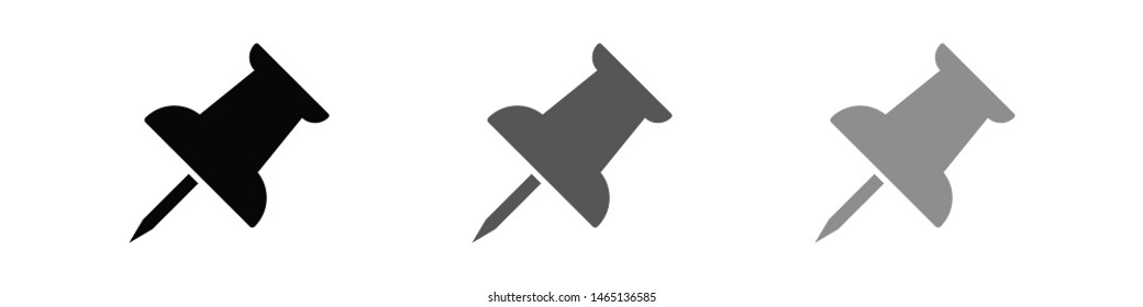 Vector push pin icon, Pushpin icon. Push pin vector illustration for graphic design. Push pin Isolated. Vector EPS10 pin symbol