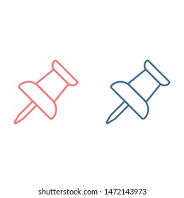 Vector push pin icon, Pushpin icon. Push pin vector illustration for graphic design. Push pin Isolated. Vector EPS10 pin symbol