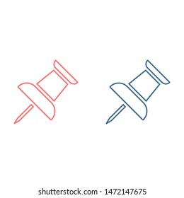 Vector push pin icon, Pushpin icon. Push pin vector illustration for graphic design. Push pin Isolated. Vector EPS10 pin symbol