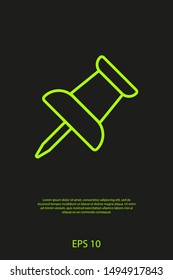 Vector push pin icon, Pushpin icon. Push pin vector illustration for graphic design. Push pin Isolated. Vector EPS10 pin symbol