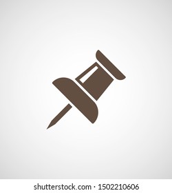 Vector push pin icon, Pushpin icon. Push pin vector illustration for graphic design. Push pin Isolated. Vector EPS10 pin symbol