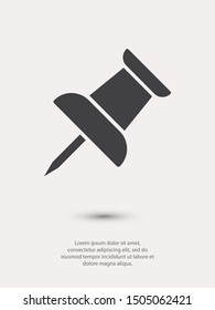 Vector push pin icon, Pushpin icon. Push pin vector illustration for graphic design. Push pin Isolated. Vector EPS10 pin symbol