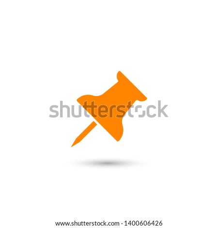 Vector push pin icon, Pushpin icon. Push pin vector illustration for graphic design. Push pin Isolated. Vector EPS10 pin symbol 