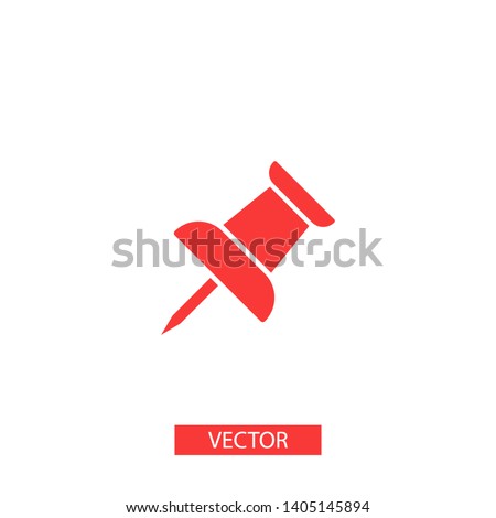 Vector push pin icon, Pushpin icon. Push pin vector illustration for graphic design. Push pin Isolated. Vector EPS10 pin symbol 