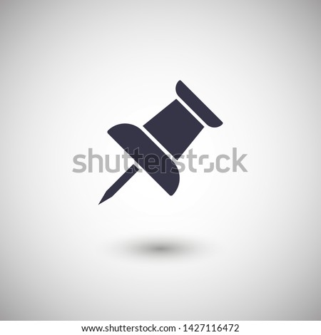 Vector push pin icon, Pushpin icon. Push pin vector illustration for graphic design. Push pin Isolated. Vector EPS10 pin symbol