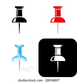 Vector push pin icons