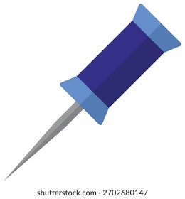 Vector push pin aislado sobre fondo blanco.