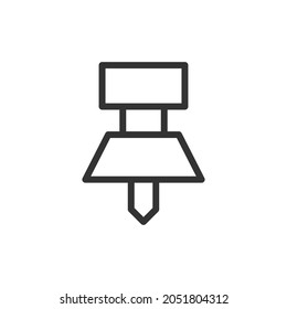 Vector push pin line icon. Symbol in trendy outline style. Vector illustration isolated on a white background. 
