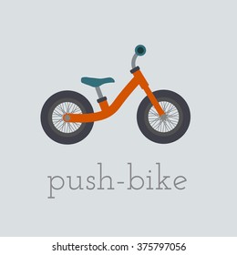 Vector push-bike illustration isolated on white background. n