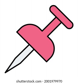 Vector Pushpin Filled Outline Icon Design

