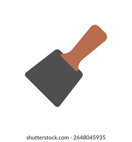 Icône Image vectorielle Couteau en pâte - Poignée marron et lame gris foncé