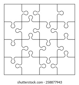Vector puzzle 16 pieces