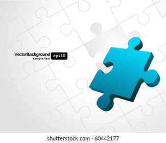 Vector puzzle with 3d pie vector background