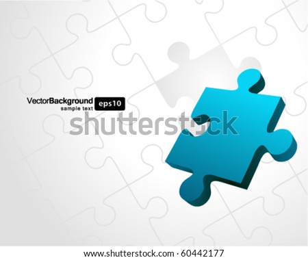 Vector puzzle with 3d pie vector background
