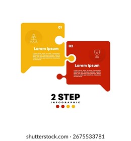 Vector puzzle callout infographic, cycle diagram, graph, presentation chart. Business concept with 2 options, parts, steps, processes.	