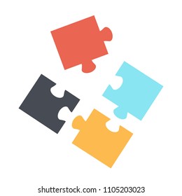 Vector puzzle colorful symbol, icon