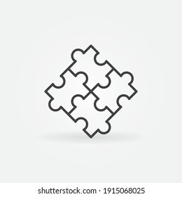 Vector Puzzle concept icon or sign in outline style