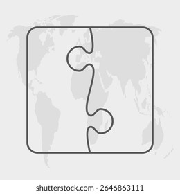 Vector puzzle diagram infographic process on 2 parts, options or processes. Template time line for diagram, graph, presentation and chart. Two steps square jigsaw puzzle pieces for business, concept