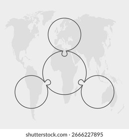 Vector puzzle diagram infographic process on 3 parts, options or processes. Template time line for diagram, graph, presentation and chart. Three steps circle jigsaw for business, flow concept