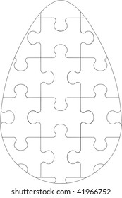 Vector. puzzle egg in color 05. More Puzzle see in portfolio