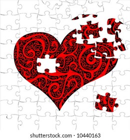 Vector puzzle heart