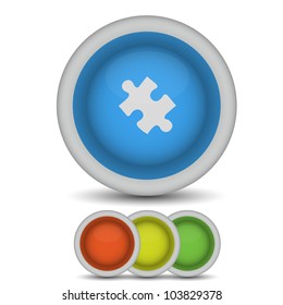 Vector puzzle icon on white. Eps10