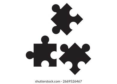 vector puzzle icon on white background.