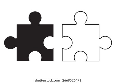 vector puzzle icon on white background.