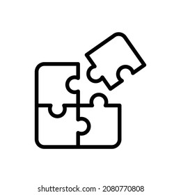 vector puzzle icon in outline style