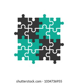 vector puzzle icon in trendy flat style 