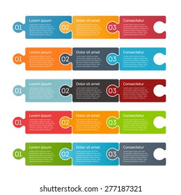 Vector puzzle infographic design elements. Template for diagram, graph, presentation and chart. Business concept with 3 options, parts, steps or processes