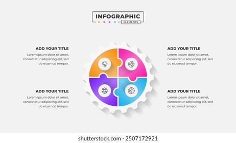 Vector puzzle infographic design template with 4 steps or options