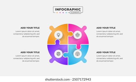 Vector puzzle infographic design template with 4 steps or options