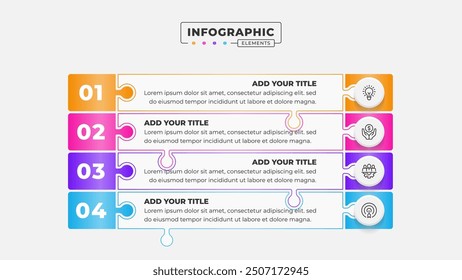 Vector puzzle infographic design template with 4 steps or options