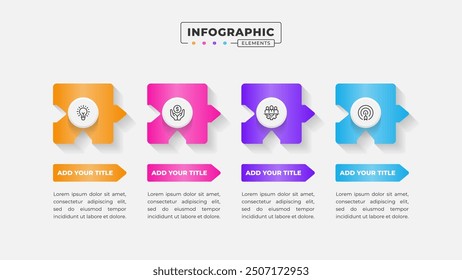 Vector puzzle infographic design template with 4 steps or options