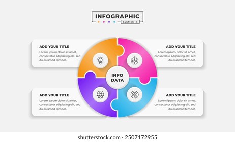 Vector puzzle infographic design template with 4 steps or options