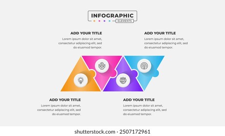 Vector puzzle infographic design template with 4 steps or options