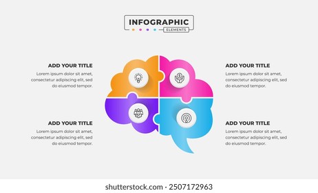 Vector puzzle infographic design template with 4 steps or options