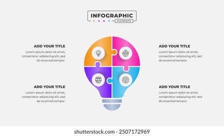 Vector puzzle infographic design template with 4 steps or options