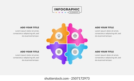 Vector puzzle infographic design template with 4 steps or options