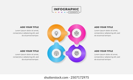 Vector puzzle infographic design template with 4 steps or options