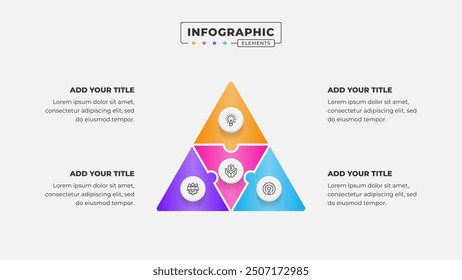 Vector puzzle infographic design template with 4 steps or options